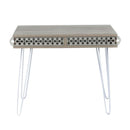 Scrivania Ilia 96x51x75 cm piedi in metallo bianco e piano rovere