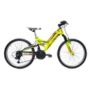 Bicicletta MTB Ragazzo 24” 6 Velocità Vyper Biammortizzata Giallo o Nero o Verde