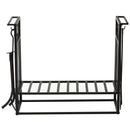 Portalegna Legnaia 75x30x60 cm in Acciaio con Attrezzi  Nero