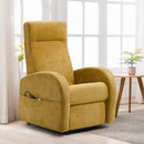 Poltrona Alzapersona Elettrica 2 Motori 74x85x160 cm in Tessuto Giallo