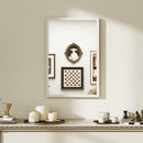 Specchio da Parete Rettangolare 40x60 cm con Ganci in Vetro e MDF Bianco      