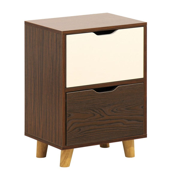 prezzo Comodino 2 Cassetti 39x30x55 cm  in Legno Effetto Zebrano