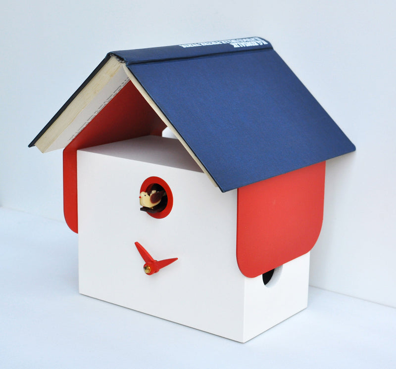 Orologio a Cucù da Parete e Tavolo 19,5x23x14 cm Pirondini Italia Dotto Bianco e Rosso