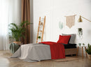 Set Lenzuola Sopra Sotto e Federe Doubleface Rosso\/Nero