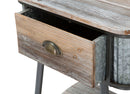 Comodino Bronxs 47,5x36,5x63,5 cm in Ferro e Legno di Abete Nero e Grigio