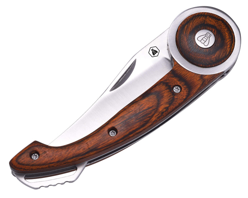 Coltello Pieghevole con Manico in Legno Testa di Moro