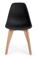 Set 4 Sedie 51,5x46,5x86 cm in Plastica Nero