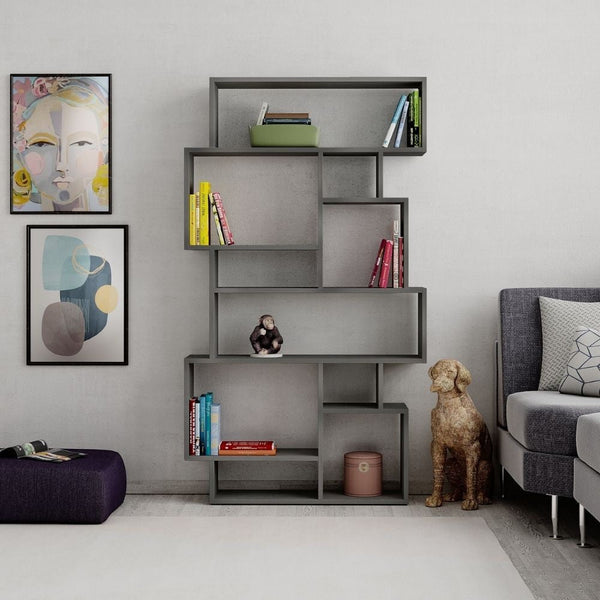prezzo Bibliothèque horizontale double face 96x25,5x168,5 cm béton