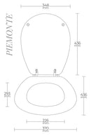 Copriwater Universale 37x43,6 cm in MDF Cerniere in Metallo Cromato Piemonte Bianco Lucido