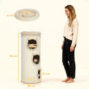 Torre Tiragraffi per Gatti Alta 96 cm con 3 Casette e Lettino Superiore Rimovibile e Lavabile Crema      