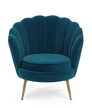 Poltrona Giliola in Tessuto effetto Velluto Blu