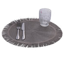 Set 4 Tovagliette con Frange Ø38x0,3 cm  in Carta effetto Juta VdE Tivoli 1996 Shades of Stones