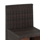 Set Tavolo e 4 Sedie da giardino in Rattan Sintetico e Acciaio con Cuscini Marrone 