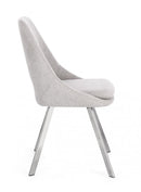 Set 2 Sedie 45x49,5x85 cm Kashar in Tessuto Grigio Chiaro