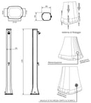 Doccia Solare da Esterno Giardino 30L Miscelatore Arkema Big Happy Five F Grigio Antracite