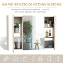 Specchiera da Bagno 3 Ante in Legno Rovere 90x60x13.5 cm 
