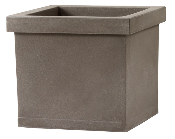 online Tulli Vase Résine Carré Lisse Classique Cappuccino Différentes Tailles