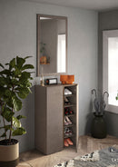 Mobile Multiuso 2 Ante con 5 Ripiani 70x35x111 cm Frame Bronzo e Mercure