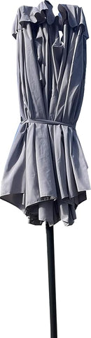 Ombrellone da Giardino 450x270A cm Trio in Acciaio e Poliestere Grigio  