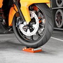 Cavalletto per Moto 15x11,5x4 cm con Sostegno Antiscivolo e 3 Rulli in Acciaio e Alluminio Arancione  