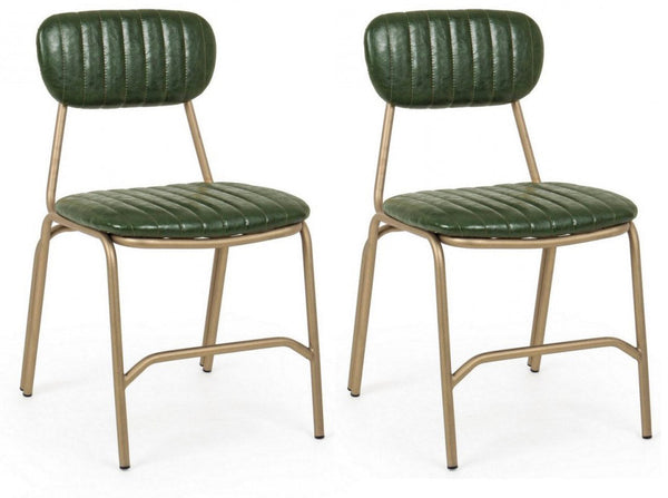 Set 2 Sedie 44x55x80h cm Addy Verde Scuro sconto
