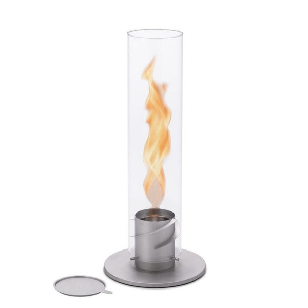 acquista Lampe à Poser au Bioéthanol Ø12x54 cm en Acier Inoxydable Gris