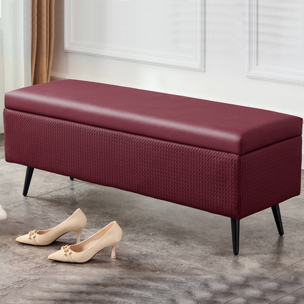 Cassapanca Contenitore Bordeaux in Ecopelle Divano Piedini in Metallo 80x40x45cm online