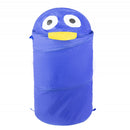 Cesto portagiochi pieghevole animali struttura in metallo 80x40 cm Blu