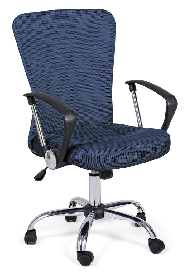 Chaise de travail de bureau en tissu maillé bleu Brisbane sconto