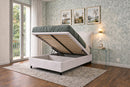Letto 1 Piazza e Mezza Contenitore Imbottito Similpelle Bianco Boxmax Testata Soft Varie Misure