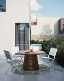 Tavolo da Giardino Ø120x74 cm in Legno di Acacia Rodano Natural