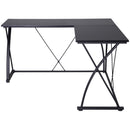 Scrivania da Ufficio ad Angolo in Metallo e MDF 142x142x76 cm  Nera