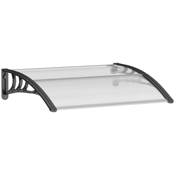 Pensilina da Esterni Impermeabile e Anti-UV 75x100x23 cm in PC PP e Alluminio Trasparente e Nero online