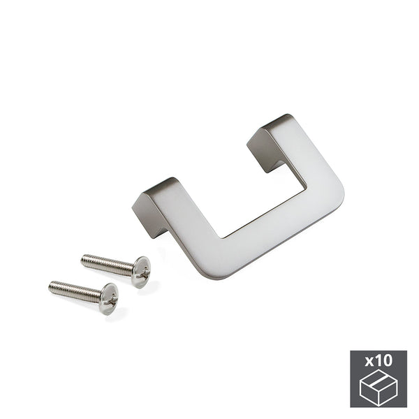 sconto Emuca Poignées de Meubles Interaxis 64 mm Zamak Couleur Nickel Satiné 10 Pièces