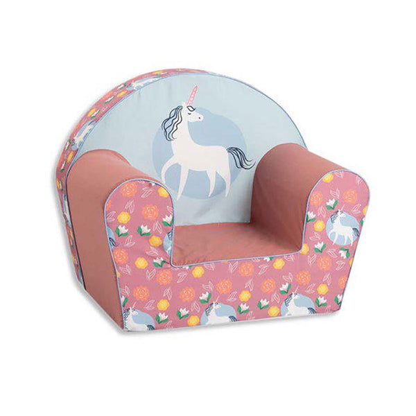 Poltroncina per Bambini 42x31x50 cm in Cotone Unicorno Rosa acquista