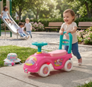 Macchina Cavalcabile per Bambini Volante Direzionabile Vano Contenitore e Telefono Barbie Rosa e Verde Acqua