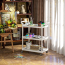 Carrello Portavivande 3 Livelli 88x44x93 cm Bianco e Argento  