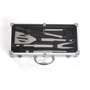 Set 4 Utensili per Barbecue in Acciaio con Valigetta 
