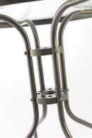 Tavolo da Giardino Rotondo in Metallo Ø60 cm Piano in Vetro Soriani