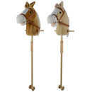 Cavallo Con Bastone per Bambini con Ruote e Suoni Marrone