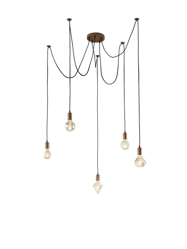 Suspension d'intérieur E27 en métal cuivré antique sconto