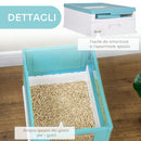 Lettiera Chiusa per Gatti con Vassoio Estraibile e 2 Porte 47.5x35.5x36.7cm Azzurro      
