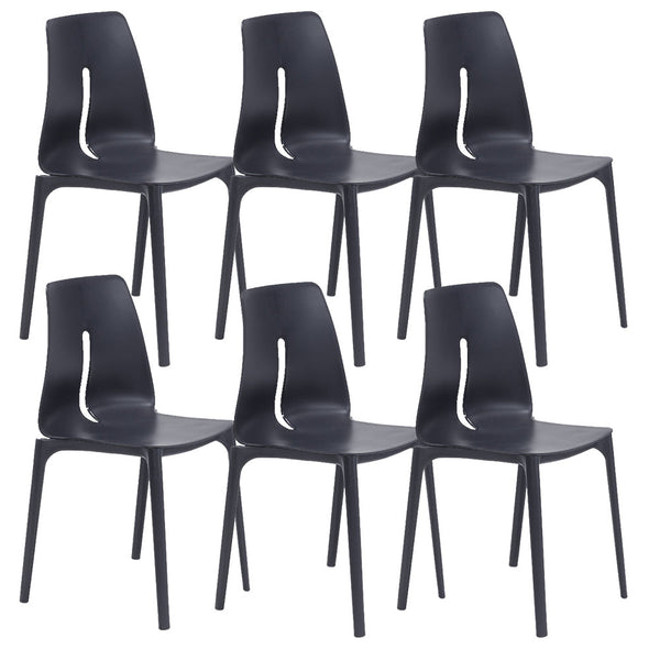 online Set 6 Sedie 55x 51x85 cm in Polipropilene Lisbona Antracite