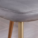 Set 2 Sedie Imbottite 48x59x89 cm in Velluto e Acciaio Grigio e Oro