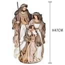 Statuina Natalizia Natività con Base 47 cm in Resina Marrone