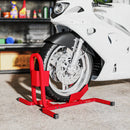 Blocca Ruota Moto 60x55x43 cm Regolabile su 3 Livelli da 250 kg max in Metallo Rosso      