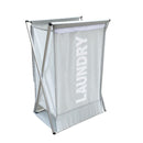 Cesto Portabiancheria 63x42x320 cm Richiudibile in Alluminio Grigio Chiaro