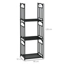Portalegna 3 Livelli 46x32x126 cm in Metallo con Ganci per Attrezzi Nero