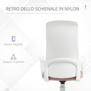 Sedia da Ufficio Ergonomica 62x56x110-119,5 cm Altezza Regolabile e Dondolo Seduta in Tessuto Elastico Rosa  