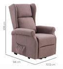 Poltrona Alzapersona Elettrica 2 Motori Reclinabile in Tessuto Beige T.